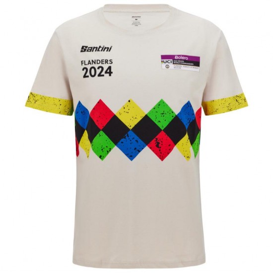 Heren Fietskleding Santini UCI Gravel WK Vlaanderen 2024 T-shirt
