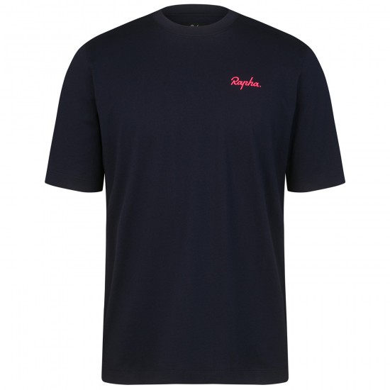 Heren Fietskleding T-shirt Rapha Logo - Blauw