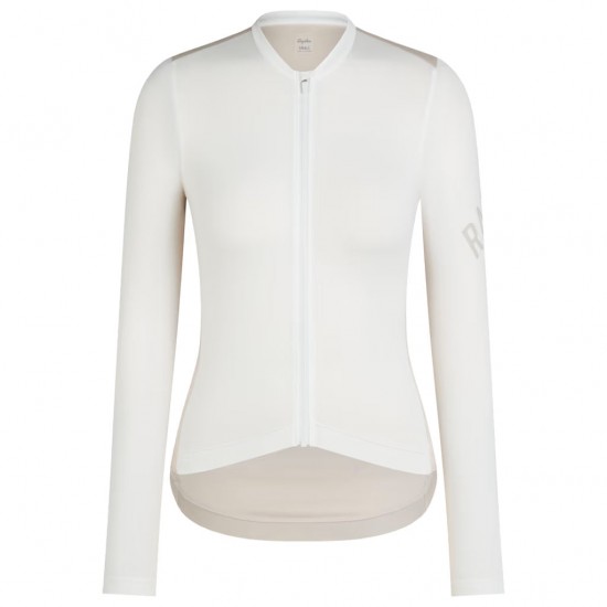 Dames Fietskleding Rapha Pro Team Lightweight damesshirt met lange mouwen - wit
