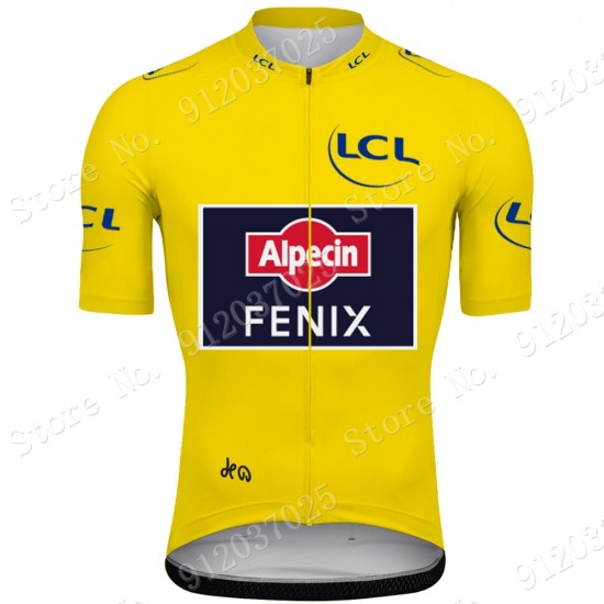 Yellow Alpecin Fenix Tour De France 2021 Team Wielerkleding Fietsshirt Korte Mouw 2021062702