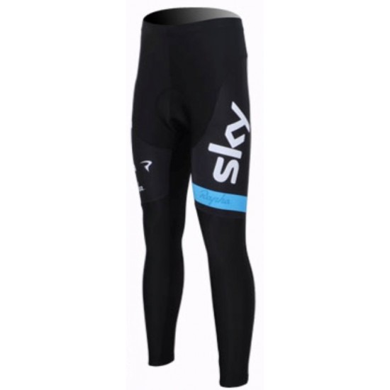 2013 Team Sky lange fietsbroeken met zeem zwart blauw 4683