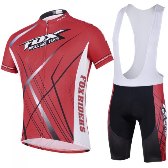 2014 Fox Bike Team Fietspakken Fietsshirt Korte+Korte koersbroeken Bib rood 4166