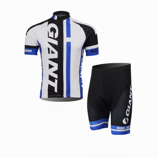 2014 Giant Fietspakken Fietsshirt Korte+Korte koersbroeken Bib wit blauw zwart 1048