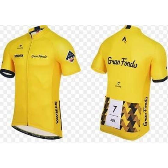 2016 Strava Fietsshirt Korte Mouw geel 2016036662