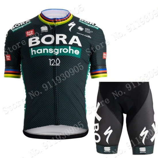 Bora Hansgrohe Champion Tour De France Pro Team 2021 Fietskleding Fietsshirt Korte Mouw+Korte Fietsbroeken Bib 70640