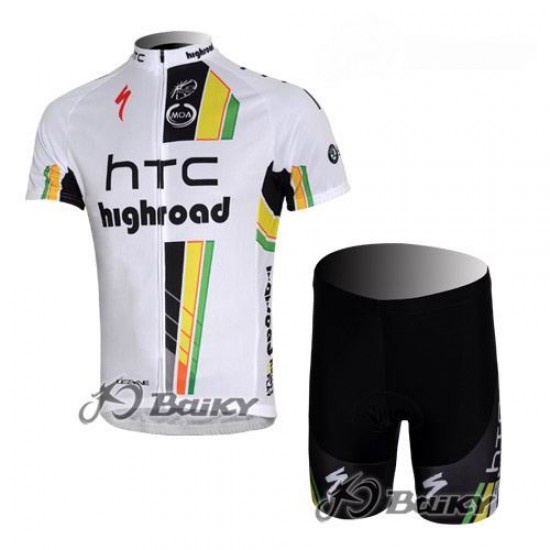 Highroad Pro Team Fietsshirt Korte mouw Korte fietsbroeken met zeem Kits wit 234