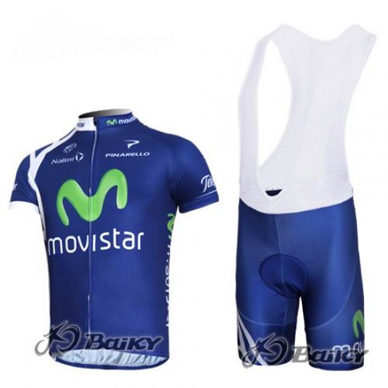 Movistar Team Fietspakken Fietsshirt Korte+Korte koersbroeken Bib blauw 4278