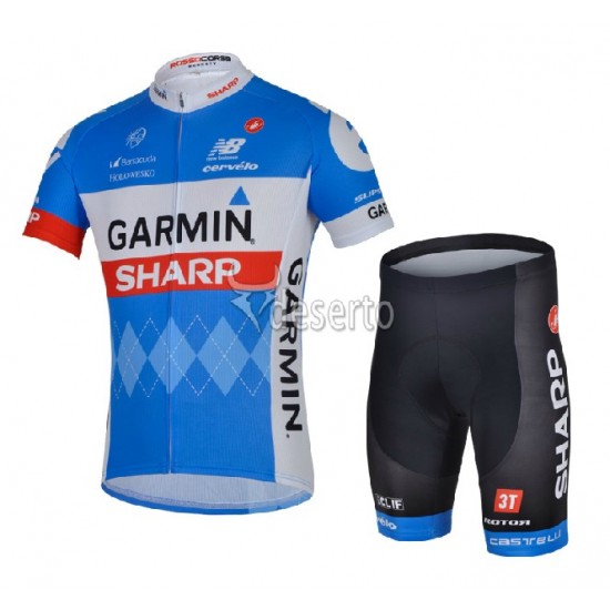Team Garmin Sharp 2014 Fietskleding Fietsshirt Korte Mouwen+Fietsbroek Korte zeem 1235