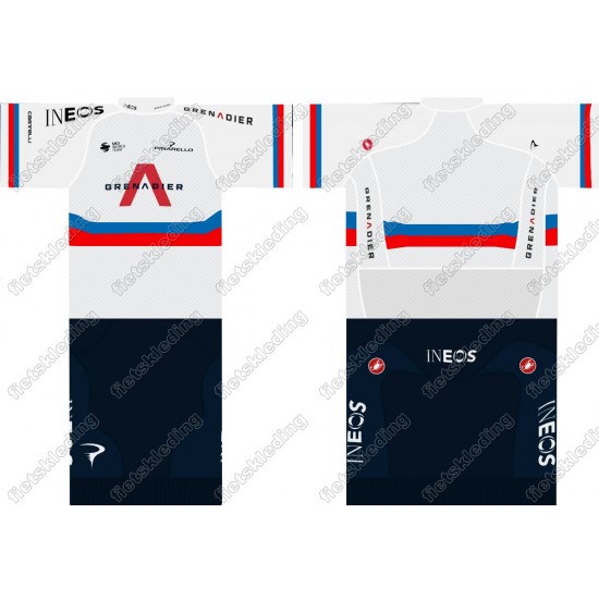 Team INEOS Grenadier 2021 UCI World Champion Fietskleding Set Wielershirt Korte Mouw+Korte Fietsbroeken 2021172