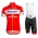 2019 Deceuninck Quick Step TDF rood Fietskleding Set Fietsshirt Korte Mouw+Korte fietsbroeken DHMD134