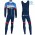 2019 Total blauw Thermo Wielerkleding Set Wielershirts lange mouw+fietsbroek lang met BFHO594
