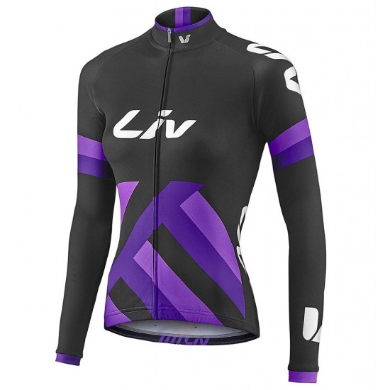 2017 Liv Race Day Dames zwart-Purple Fietsshirt lange mouw 2487