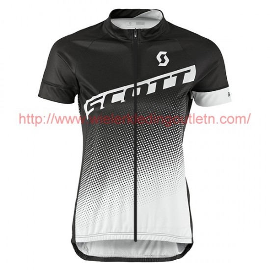 2017 Scott Femmes zwart wit Fietsshirt Korte Mouw Goedkoop 201717580